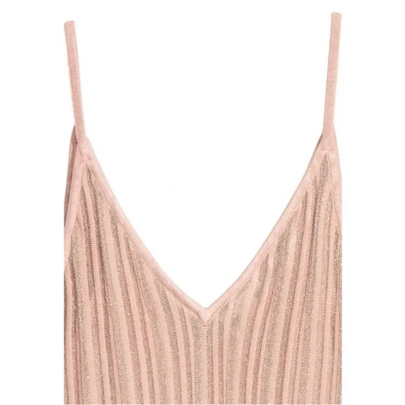 🆕 H&M Glittery Pink Midi Slip Dress - Picture 2 of 4